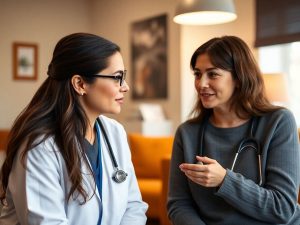 Medicul și pacientul discutând despre gestionarea bolilor cronice.