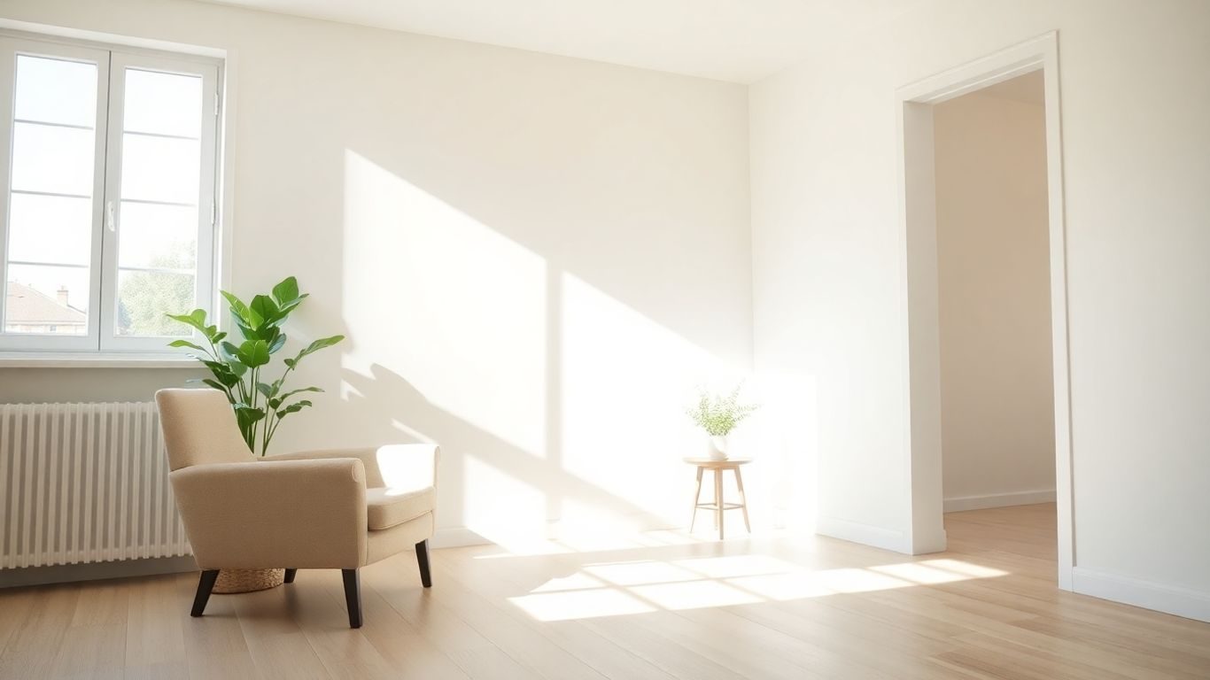 Interior renovat cu lumină naturală.