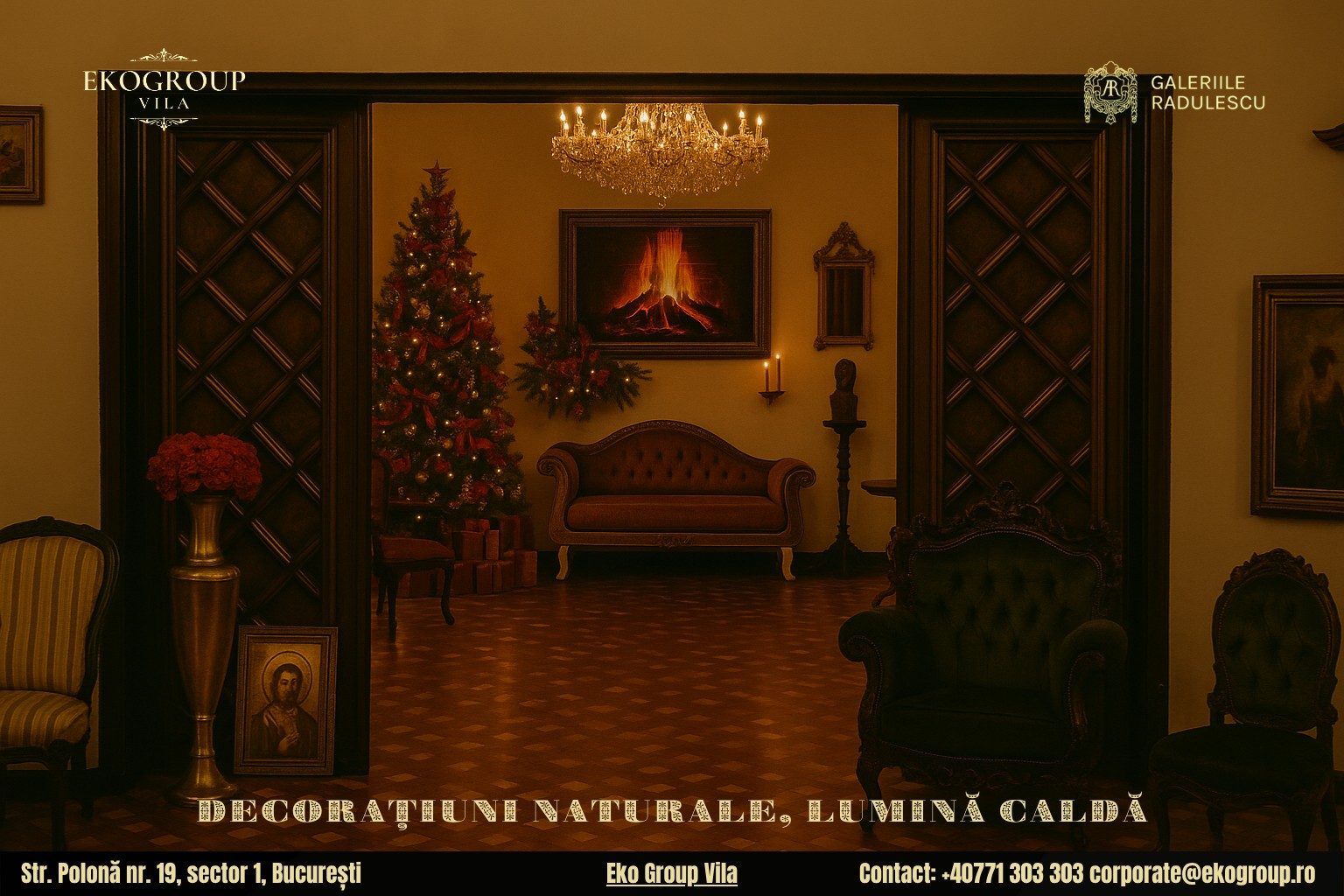 Decorațiuni de Crăciun: O Călătorie în Timp la Eko Group Vila, Inspirată din Crăciunul anilor ’30